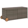vidaXL sz&uuml;rke polyrattan kerti t&aacute;rol&oacute;l&aacute;da kerekekkel 283 L