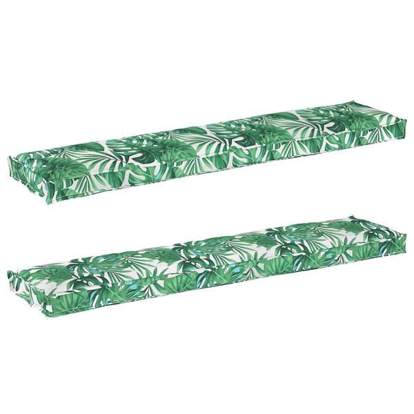 vidaXL Raklap párna készlet Virágos 2 pcs Levélminta 180 x 40 x 8 cm