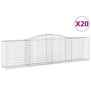 vidaXL 20 db &iacute;ves horganyzott vas gabion kos&aacute;r 400x50x100/120 cm