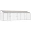 vidaXL Kutya ketrec tetővel Ez&uuml;st 800 x 200 x 256 cm Ac&eacute;l &eacute;s PE