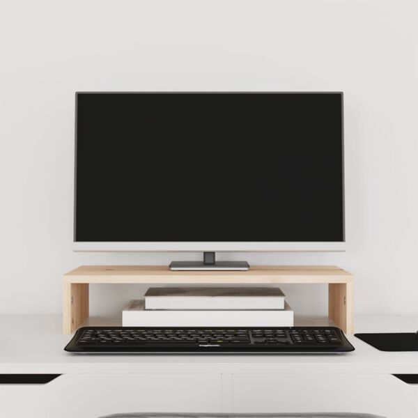 vidaXL t&ouml;m&ouml;r fenyőfa monitor&aacute;llv&aacute;ny 50x27x10 cm