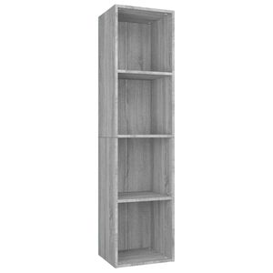 vidaXL sz&uuml;rke sonoma sz&iacute;nű szerelt fa k&ouml;nyv-/TV-szekr&eacute;ny 36x30x143 cm