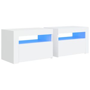 vidaXL 2 db feh&eacute;r &eacute;jjeliszekr&eacute;ny LED-del 60 x 35 x 40 cm