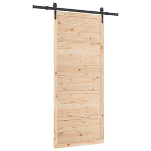 vidaXL Cs&uacute;sz&oacute; ajt&oacute; 80 x 208 cm T&ouml;m&ouml;r Fenyőfa Term&eacute;szetes