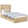 vidaXL T&aacute;rol&oacute;s &Aacute;gy fejt&aacute;ml&aacute;val Sonoma t&ouml;lgy 90 x 200 cm Faanyag