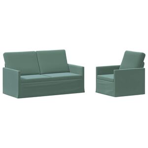vidaXL Kanap&eacute; Szett 2 pcs Tengeri Z&ouml;ld B&aacute;rsony