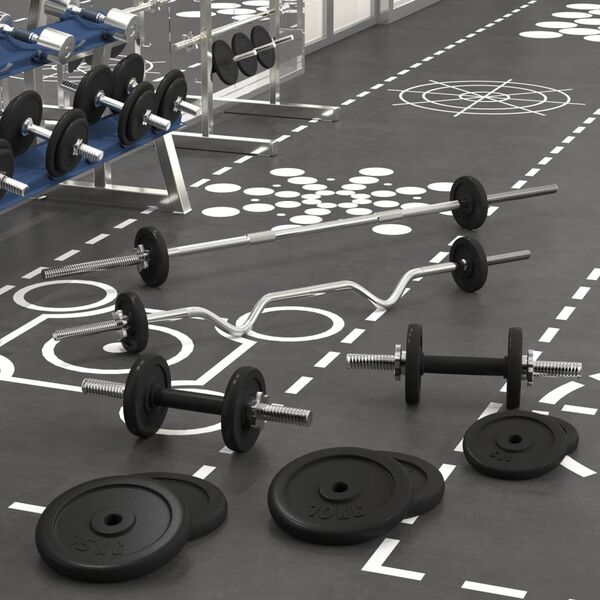 vidaXL &ouml;nt&ouml;ttvas egykezes &eacute;s k&eacute;tkezes s&uacute;lyz&oacute;k t&aacute;rcs&aacute;kkal 90 kg