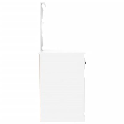 vidaXL fehér szerelt fa pipereasztal LED-es 90 x 50 x 132,5 cm