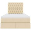 vidaXL Ágy tárolóval és LED lámpával Krém 120 x 200 cm Poliészter