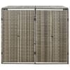 vidaXL sz&uuml;rke polyrattan dupla kerekeskuka t&aacute;rol&oacute;f&eacute;szer 140x80x117 cm