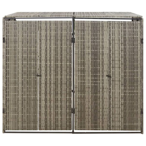 vidaXL sz&uuml;rke polyrattan dupla kerekeskuka t&aacute;rol&oacute;f&eacute;szer 140x80x117 cm