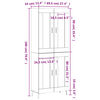 vidaXL sonoma t&ouml;lgy szerelt fa magasszekr&eacute;ny 69,5 x 34 x 180 cm