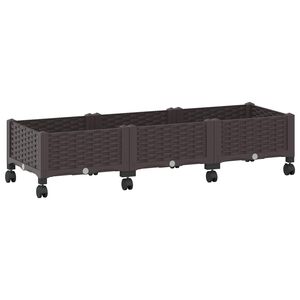 vidaXL Kerekes Kerti &Uuml;ltető Barna 120 x 40 x 33 cm PP