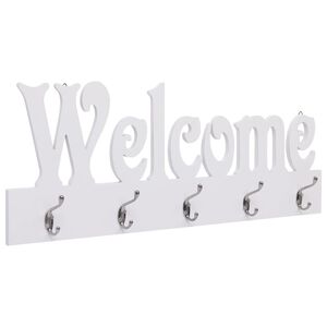 vidaXL feh&eacute;r "WELCOME" felirat&uacute; fali fogas 74 x 29,5 cm