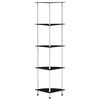 vidaXL 5 szintes fekete edzett &uuml;veg polc 30 x 30 x 130 cm