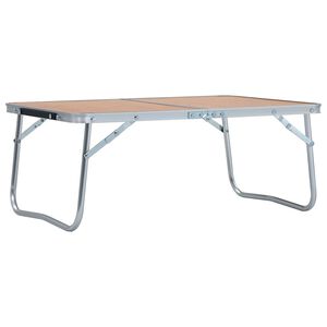 vidaXL &ouml;sszecsukhat&oacute; barna alum&iacute;nium kempingasztal 60 x 40 cm