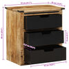 vidaXL t&ouml;m&ouml;r mang&oacute;fa t&aacute;lal&oacute;szekr&eacute;ny 3 fi&oacute;kkal 55 x 35 x 60 cm