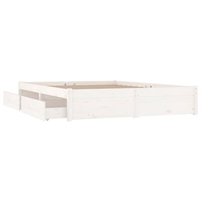 vidaXL fehér ágykeret fiókokkal 200x200 cm