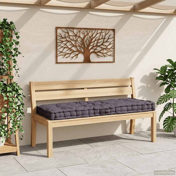 vidaXL antracitsz&uuml;rke pamut raklappadl&oacute;-p&aacute;rna 120 x 80 x 10 cm