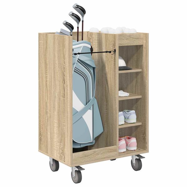 vidaXL Golf Szekr&eacute;ny ker&eacute;kkel Egysz&iacute;nű Sonoma t&ouml;lgy 65 x 45 x 98 cm