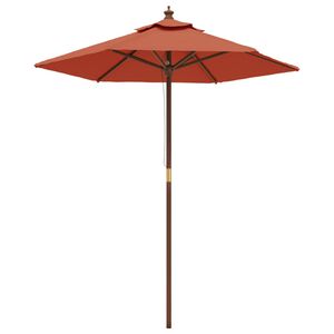 vidaXL terrakotta sz&iacute;nű kerti napernyő fa r&uacute;ddal 196 x 231 cm