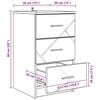 vidaXL &Eacute;jjeliszekr&eacute;ny fi&oacute;kkal barna t&ouml;lgy 38 x 38 x 66 cm Faanyag