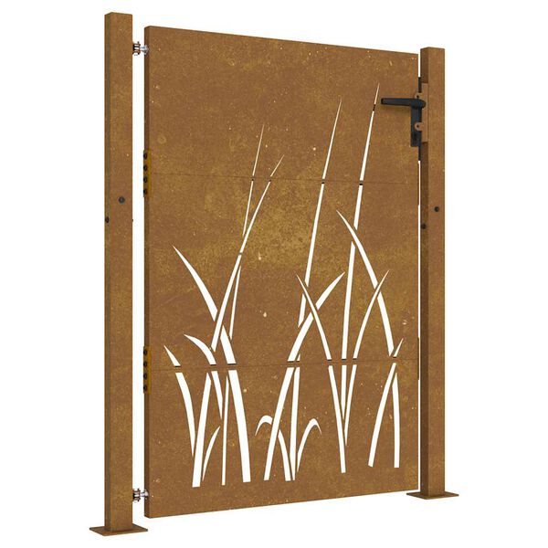 vidaXL Corten ac&eacute;l kerti kapu 100x150 cm, fűmint&aacute;s