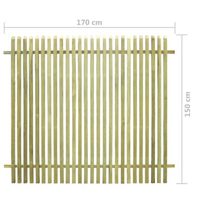 vidaXL impregnált fenyőfa kerti kerítés 170 x 150 cm