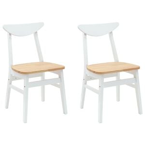 vidaXL &Eacute;tkező Sz&eacute;kek 2 pcs Feh&eacute;r 42 x 47.5 x 81 cm T&ouml;m&ouml;r Gumi Fa