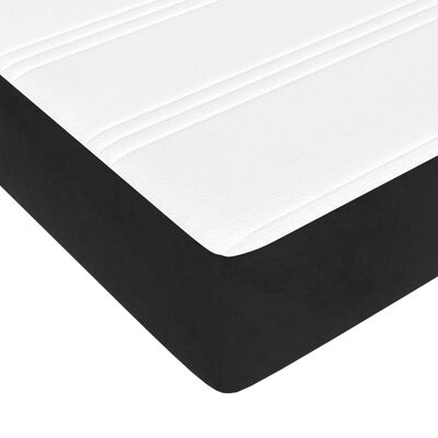 vidaXL fekete bársony rugós ágy matraccal 120 x 200 cm