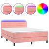 vidaXL r&oacute;zsasz&iacute;n b&aacute;rsony rug&oacute;s &eacute;s LED-es &aacute;gy matraccal 140x190 cm