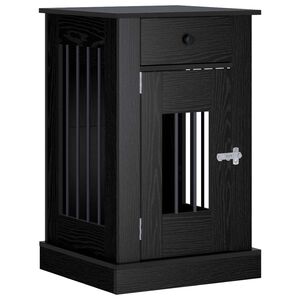 vidaXL Kutya ketrec b&uacute;tor Fekete T&ouml;lgy 50 x 47,5 x 80 cm Szerelt Fa