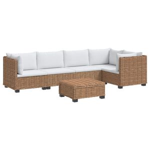 vidaXL 6 db Rattan Lounge Szett P&aacute;rn&aacute;kkal GENDT Term&eacute;szetes R&aacute;tta