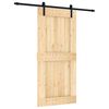vidaXL Cs&uacute;sz&oacute; ajt&oacute; Term&eacute;szetes &eacute;s Fekete 95 x 210 cm Szil&aacute;rd Fenyőfa