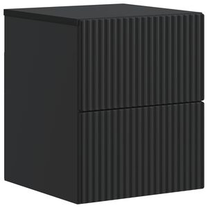 vidaXL Fali &eacute;jjeli szekr&eacute;ny Fekete 33 x 34,5 x 40 cm Szerelt Fa