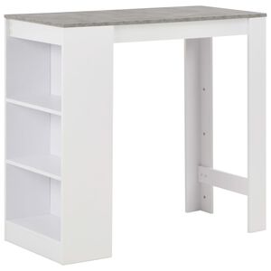 vidaXL feh&eacute;r b&aacute;rasztal polccal 110 x 50 x 103 cm