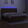 vidaXL barna sz&ouml;vet rug&oacute;s &eacute;s LED-es &aacute;gy matraccal 200x200 cm