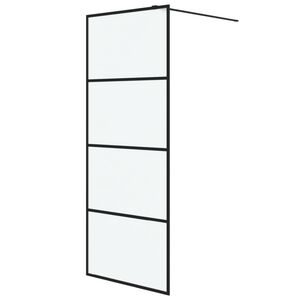 vidaXL fekete ESG tej&uuml;veg zuhanyfal k&uuml;sz&ouml;b n&eacute;lk&uuml;li zuhanyhoz 80x195 cm
