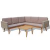vidaXL 4-r&eacute;szes sz&uuml;rke polyrattan kerti b&uacute;torszett p&aacute;rn&aacute;kkal