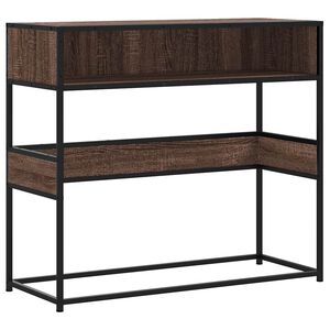 vidaXL barna t&ouml;lgysz&iacute;nű szerelt fa t&aacute;lal&oacute;asztal 90x35x80 cm