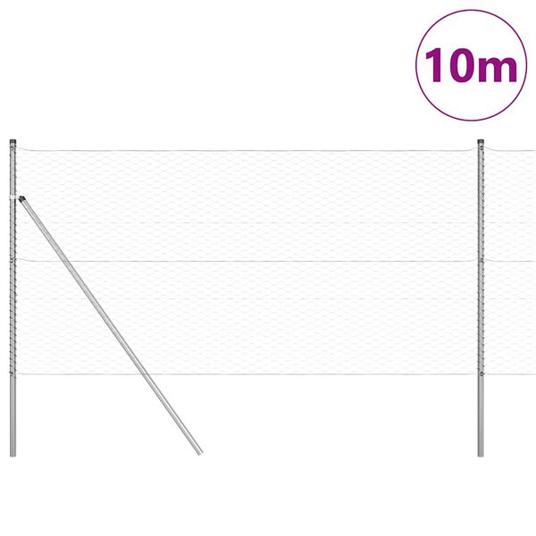 vidaXL Ker&iacute;t&eacute;soszlop Ez&uuml;st 10 x 1,4 m (36 mm r&aacute;cs) Ac&eacute;l