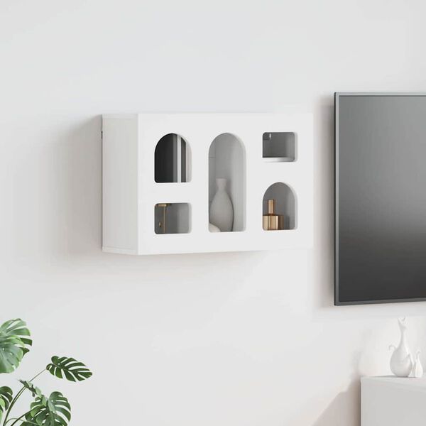 vidaXL F&uuml;ggő szekr&eacute;ny polcokkal Feh&eacute;r 60 x 20 x 40 cm Faanyag