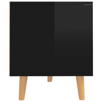 vidaXL magasfényű fekete szerelt fa TV-szekrény 90 x 40 x 48,5 cm