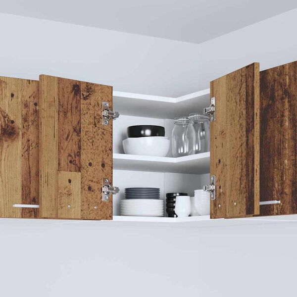 vidaXL F&uuml;ggő szekr&eacute;ny R&eacute;gi fa &eacute;s feh&eacute;r 57 x 57 x 40 cm Faanyag