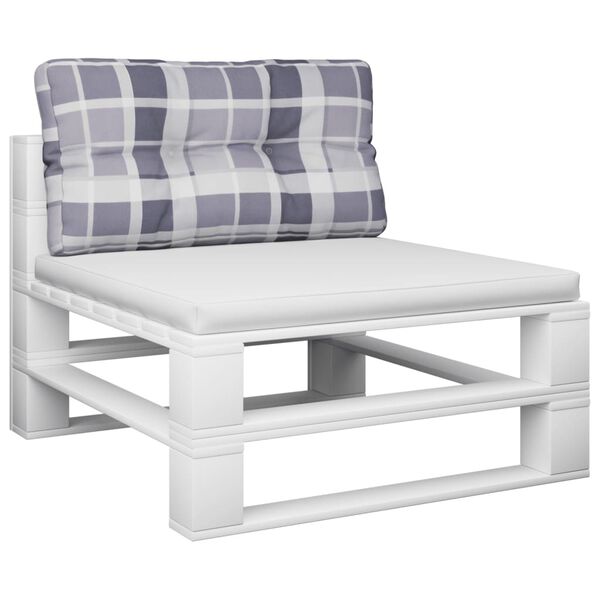 vidaXL szürke kockás szövet raklappárna 80 x 40 x 12 cm