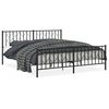 vidaXL fekete f&eacute;m &aacute;gykeret fej- &eacute;s l&aacute;bt&aacute;ml&aacute;val 183 x 213 cm