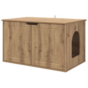 vidaXL Macska H&aacute;z Műv&eacute;szi t&ouml;lgy 85 x 55 x 50,5 cm Szerelt Fa