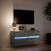 vidaXL szürke sonoma színű fali TV-szekrény LED-del 100x31x45 cm
