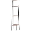 vidaXL 4-szintes s&ouml;t&eacute;tbarna &eacute;s fekete sarokpolc 45,5 x 31,5 x 150 cm