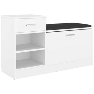 vidaXL feh&eacute;r szerelt fa cipőt&aacute;rol&oacute; pad 94,5 x 31 x 57 cm